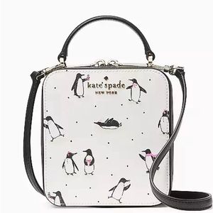 Kate Spade vanity crossbody festive penguin